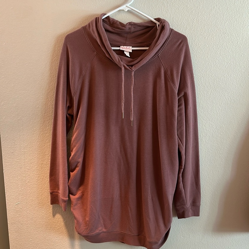 Cowl neck casual maternity top